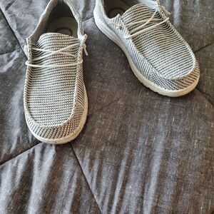 Hey Dude Gray Loafers Slip-Ons Lightweight Comfort